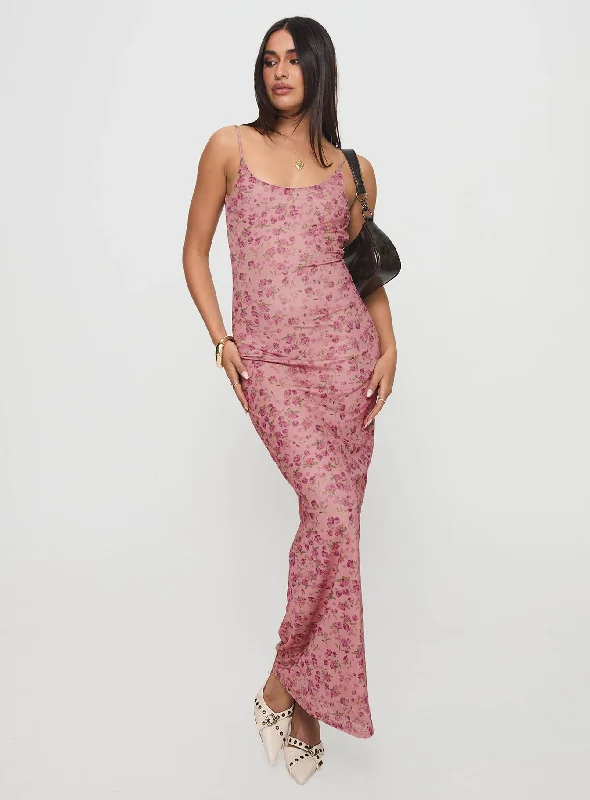 Kastin Maxi Dress Pink Floral