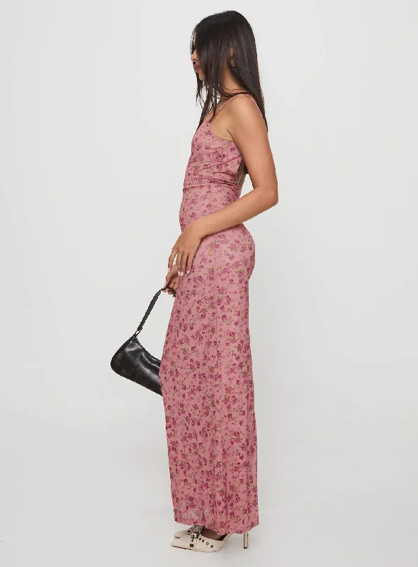 Kastin Maxi Dress Pink Floral