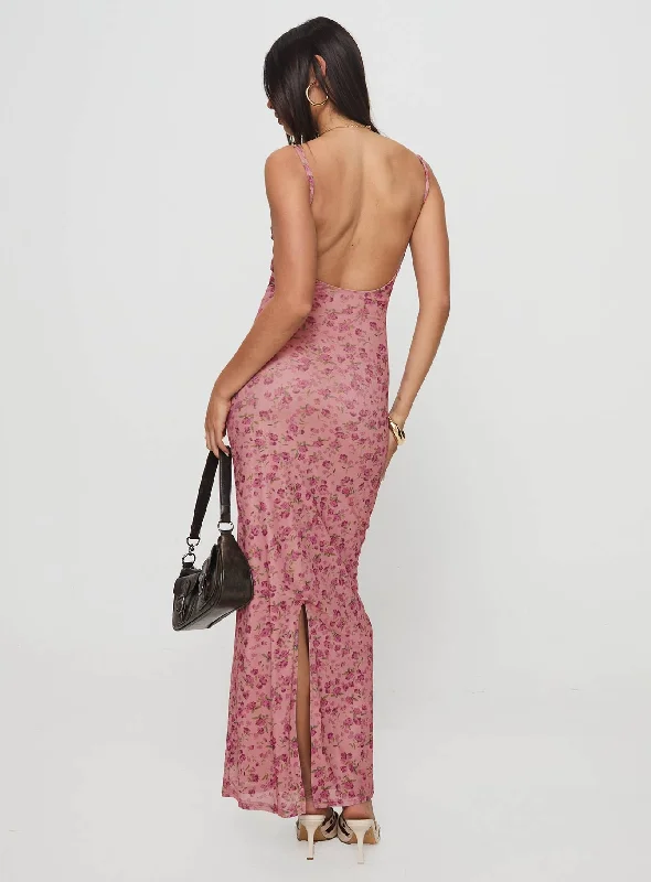 Kastin Maxi Dress Pink Floral