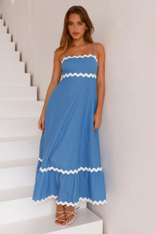 Waves Of Style Maxi Dress Blue