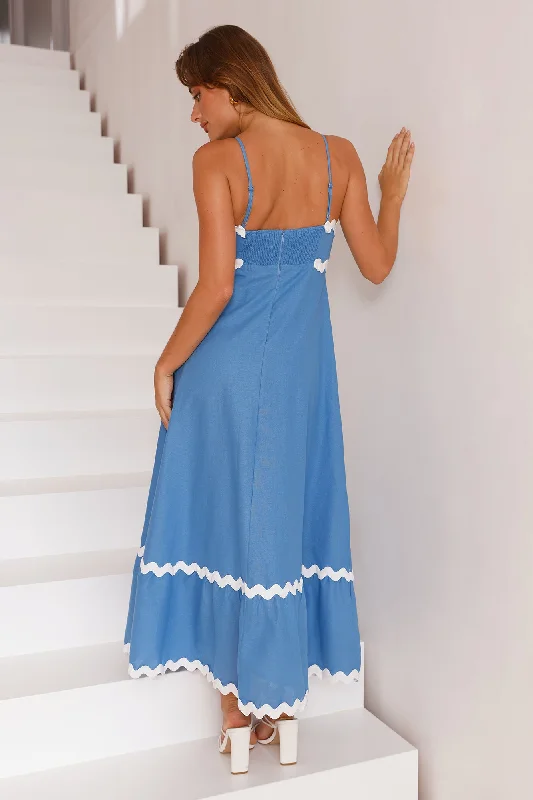 Waves Of Style Maxi Dress Blue