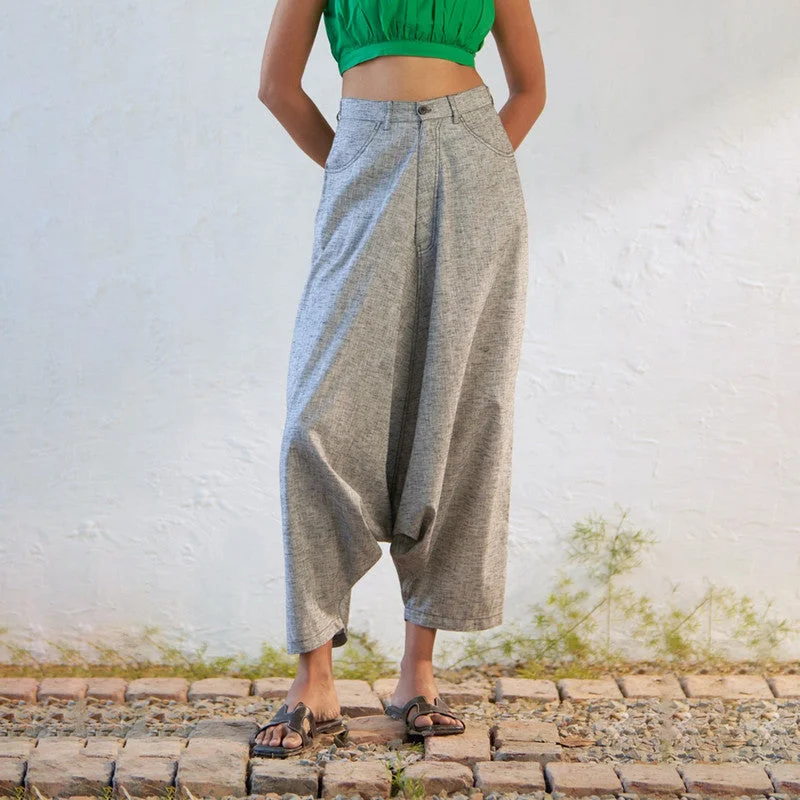 Cotton Harem Pants for Women | Grey