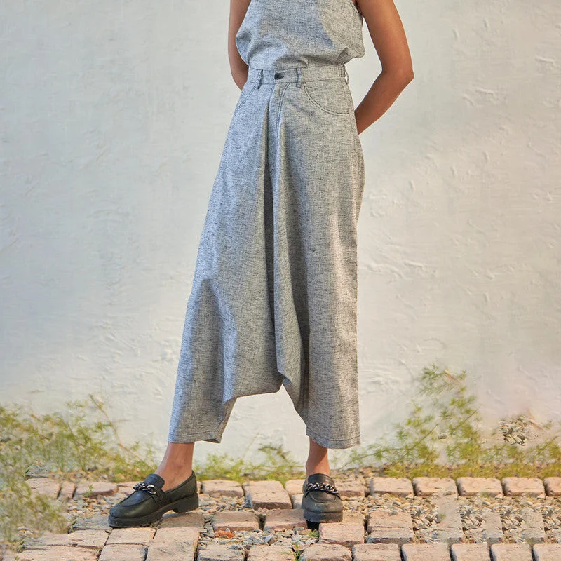 Cotton Harem Pants for Women | Grey