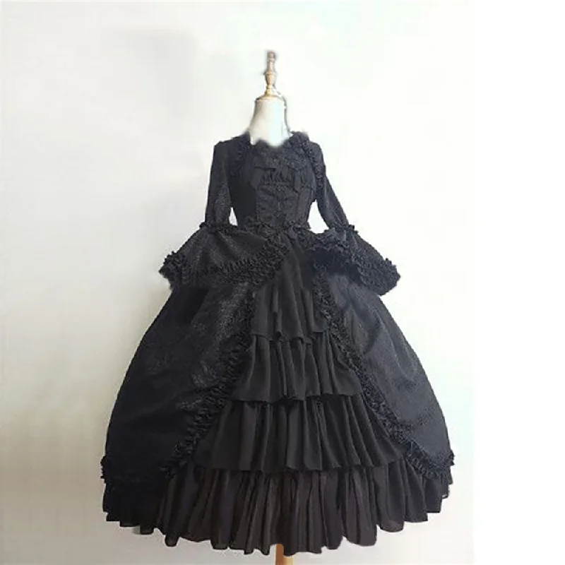 Medieval Retro Gothic Court Dress Cinched Dresses