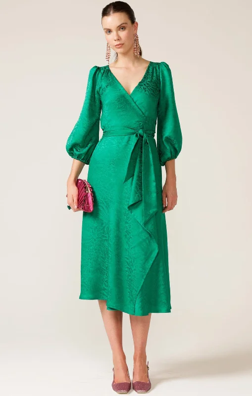 Sacha Drake - Chateau Wrap Dress - Emerald Jacquard