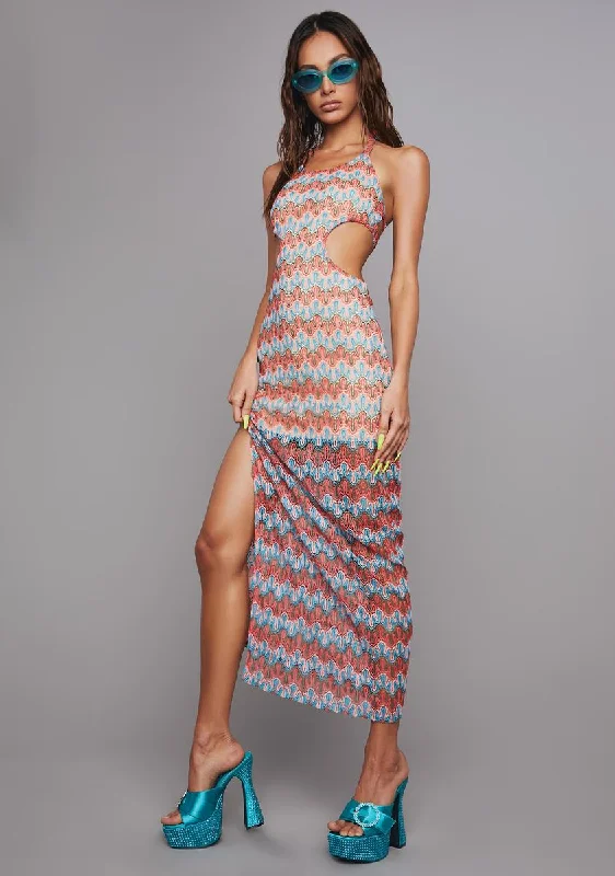 Sunset Splash Crochet Maxi Dress