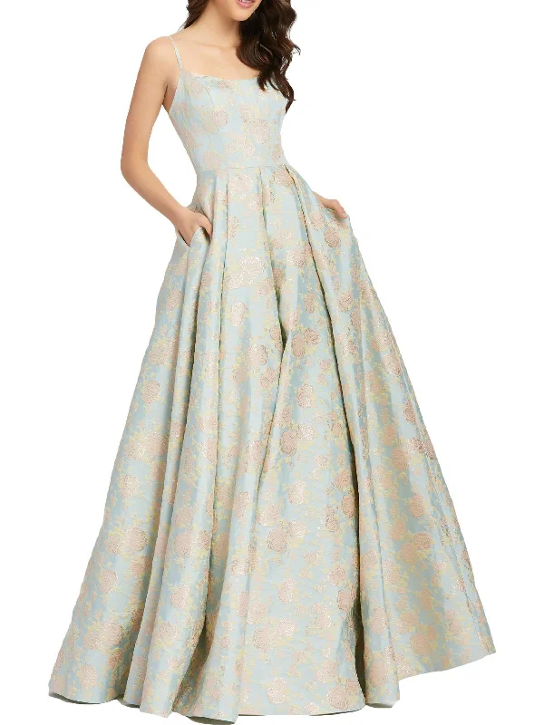 Womens Floral Long Evening Dress