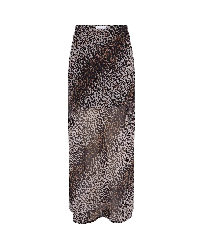 Animal Chiffon Maxi Skirt