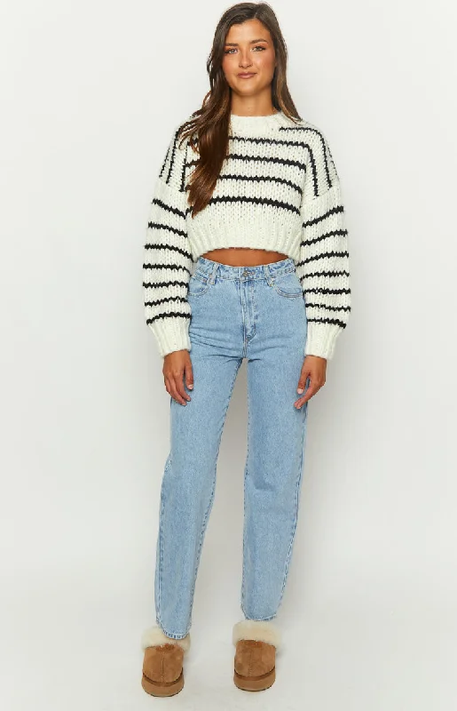 Belmont White Striped Sweater