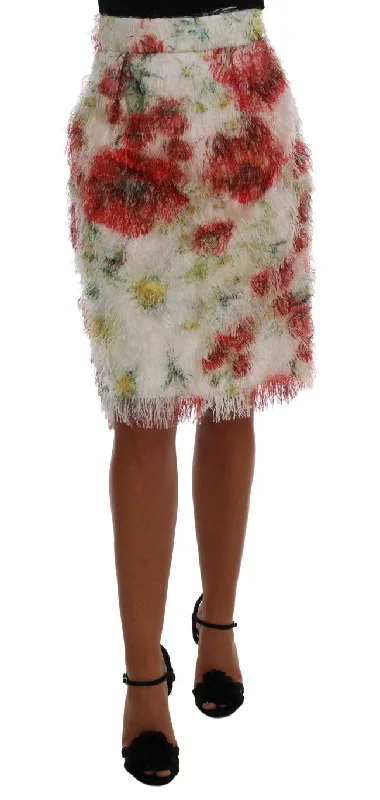 Dolce & Gabbana Elegant Floral High-Waist Pencil Women's Skirt