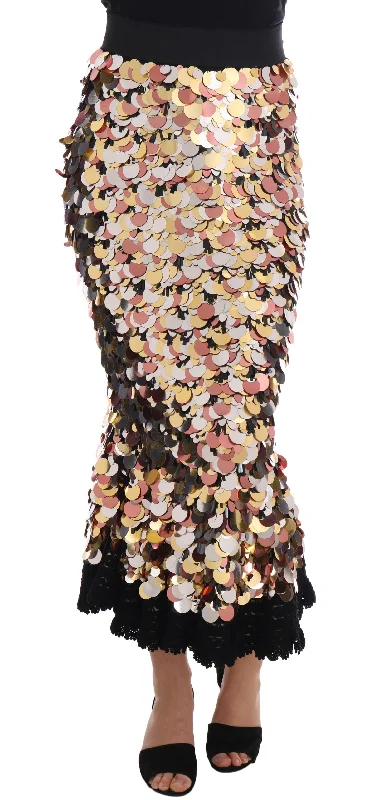 Dolce & Gabbana Sequin Embellished High-Waist Pencil Women's Skirt