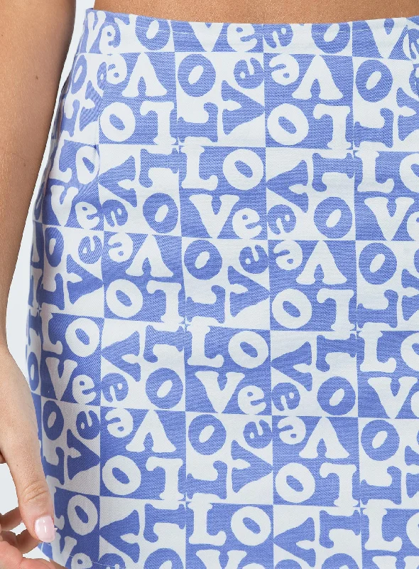 Motel Pelmo Skirt Love Checker Blue