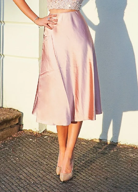 Sophie Pink Satin Skirt