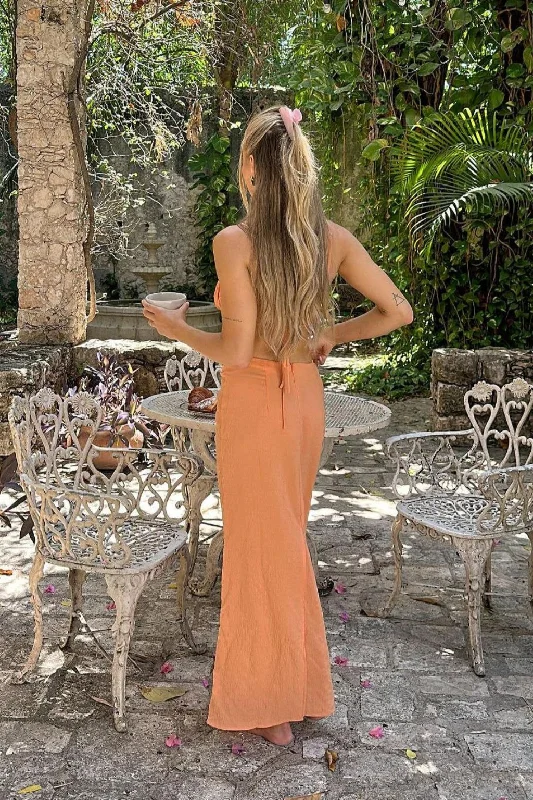 Sunset Beach Orange Maxi Skirt