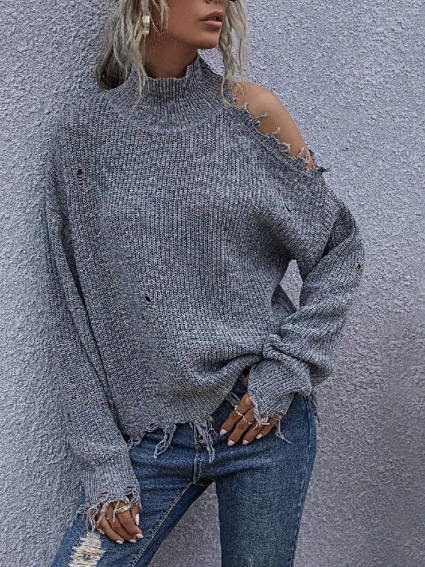 Women's Loose Off-shoulder Knitted Sweater