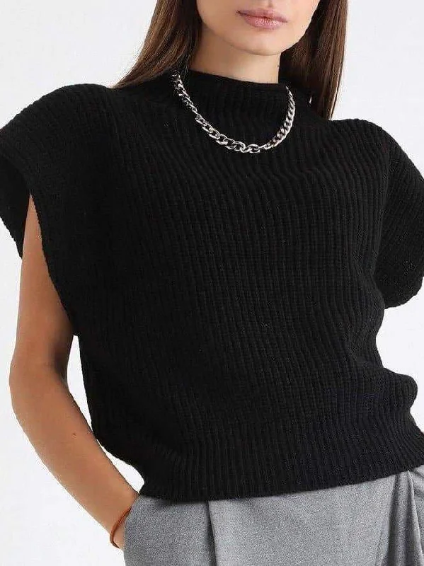 Women's Solid Sleeveless Sweater