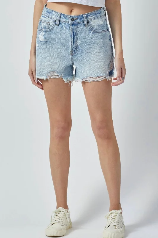 ALI LIGHT WASH MOM DENIM SHORTS