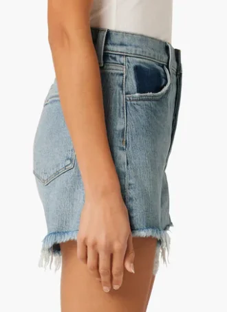 So Soft Medium Wash and Ivory Jean Shorts by Joes Jeans