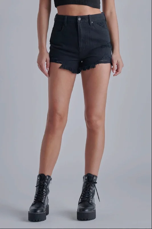 PHILA BLACK DENIM SHORTS