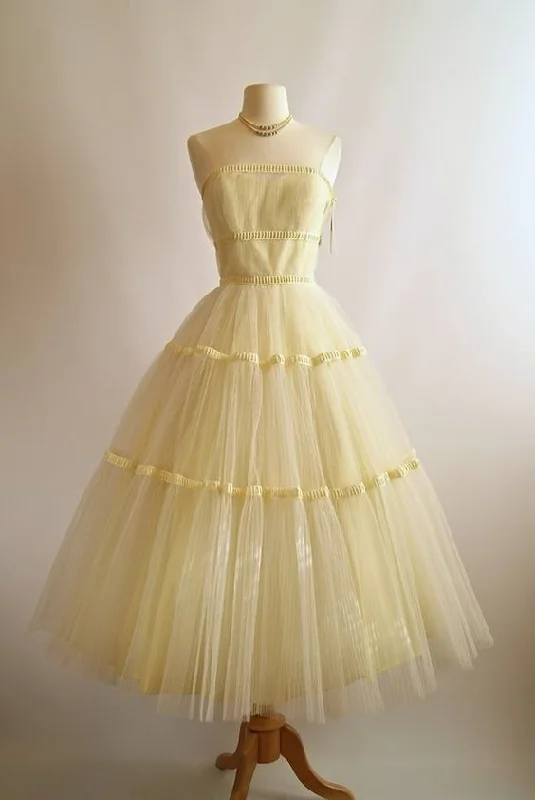 Vintage yellow dress  Homecoming Dress   cg11152