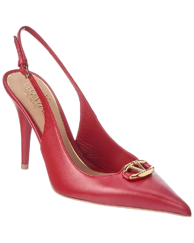 Valentino Vlogo 90 Leather Slingback Pump