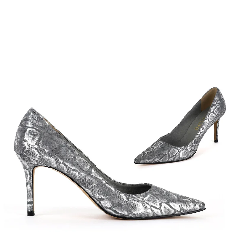 PRATA - silver snake pump