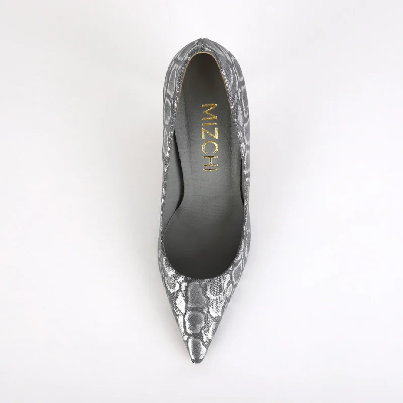 PRATA - silver snake pump