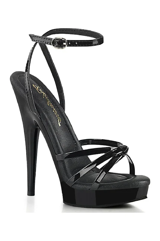 SULTRY-638 Sandal | Black Patent