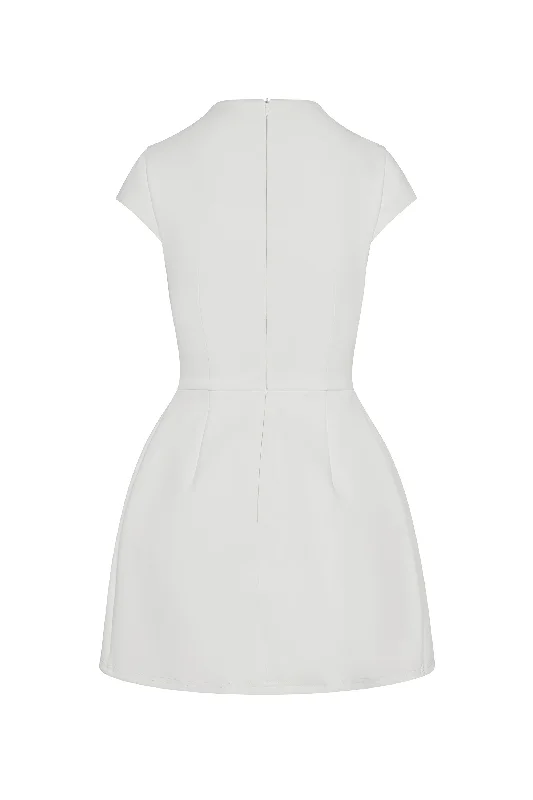 Cote Cap Sleeve Pocket Mini Dress - White