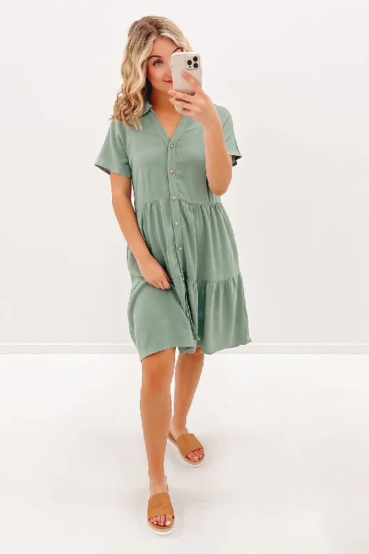 Little Paradise Mini Dress Sage