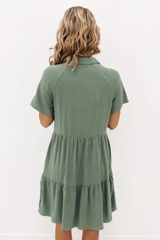 Little Paradise Mini Dress Sage