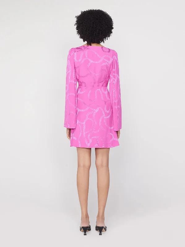 Rosalie Pink Chain Jacquard Mini Dress