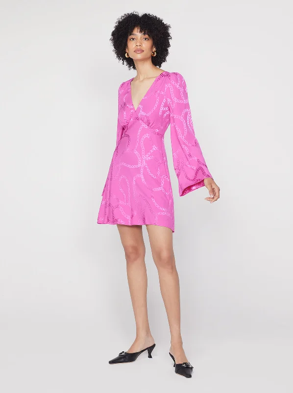 Rosalie Pink Chain Jacquard Mini Dress