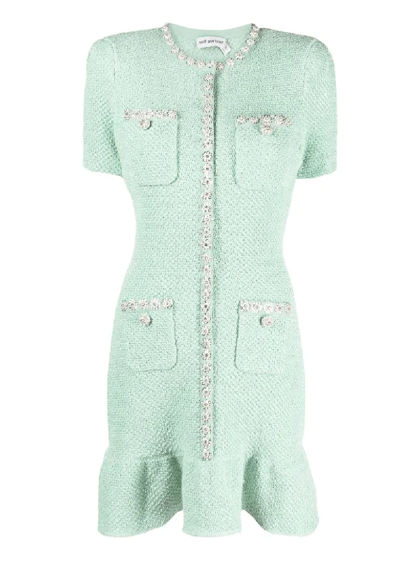 Mint Sequin Knit Mini Dress