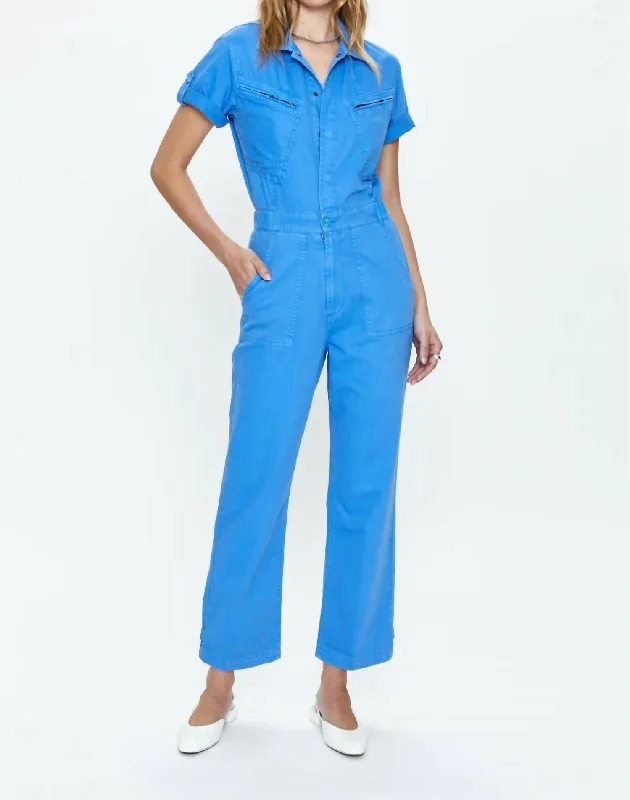 Campbell Aviator Jumpsuit In Blue