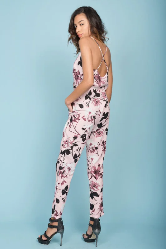 Estrella Floral Jumpsuit Pink / Brown