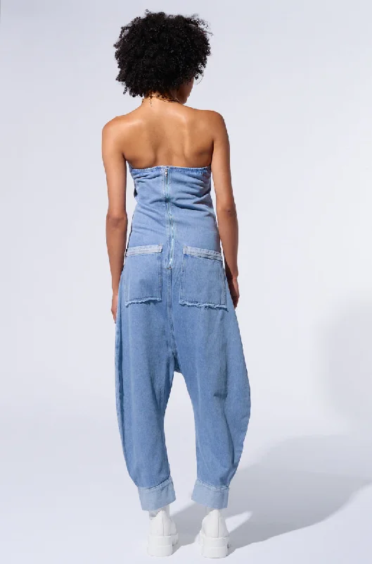 KAI DENIM DROP CROTCH JUMPSUIT