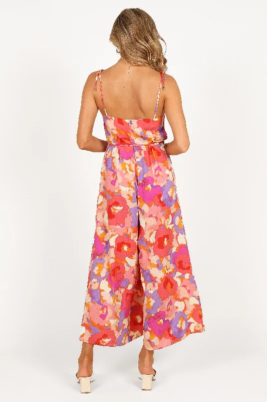 Zahara Wide Leg Jumpsuit - Floral