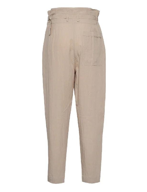 Belted Paperbag Tapered Pant