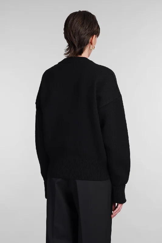 Cardigan in black wool