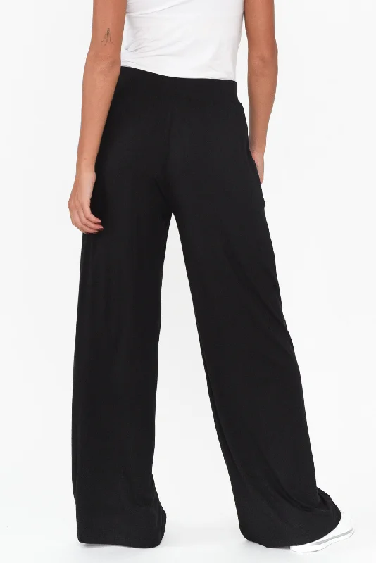 Cedric Black Bamboo Pocket Pants