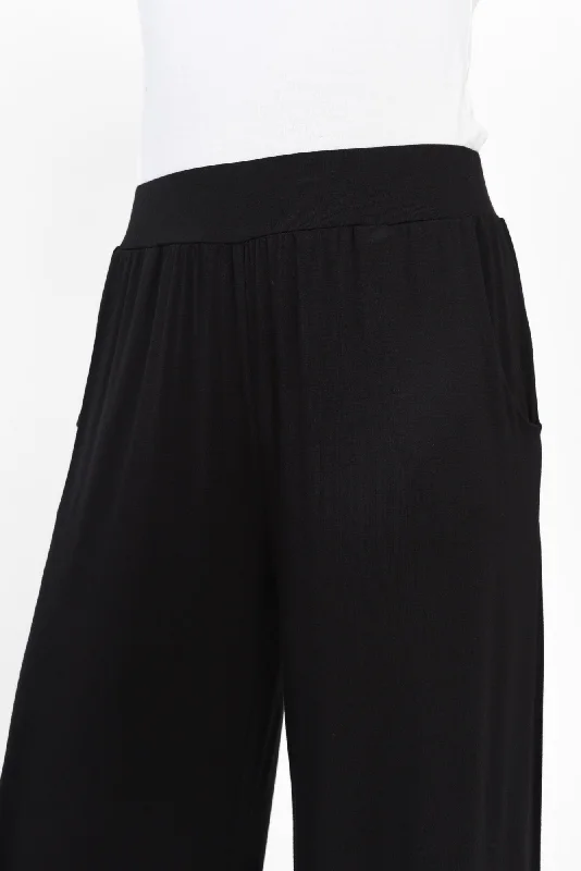 Cedric Black Bamboo Pocket Pants