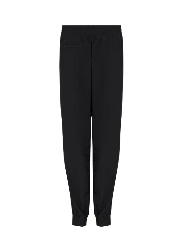 Pull-On Tie Waist Side Stitch Jogger (Black)