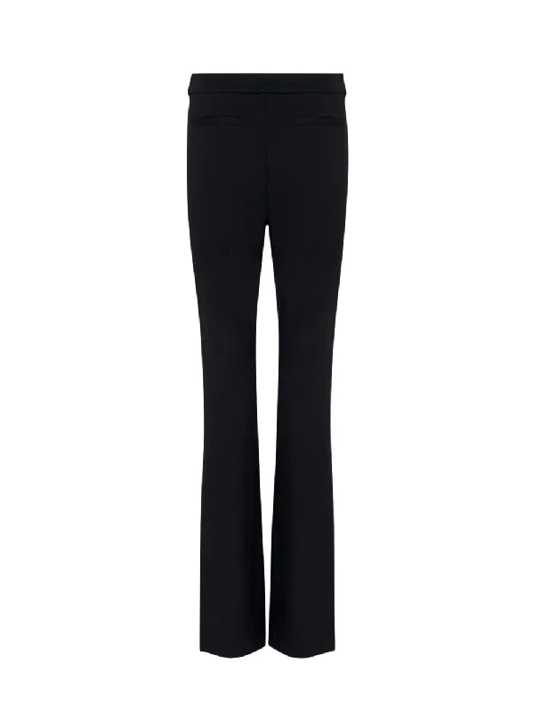 Front Slit Flare Leg Ponte Pant (Black)