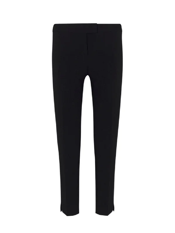 Front Tab Slim Pant with Side Slits (Black)