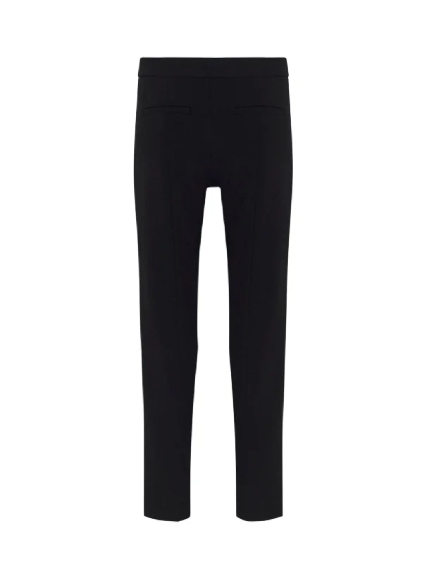 Front Tab Slim Pant with Side Slits (Black)