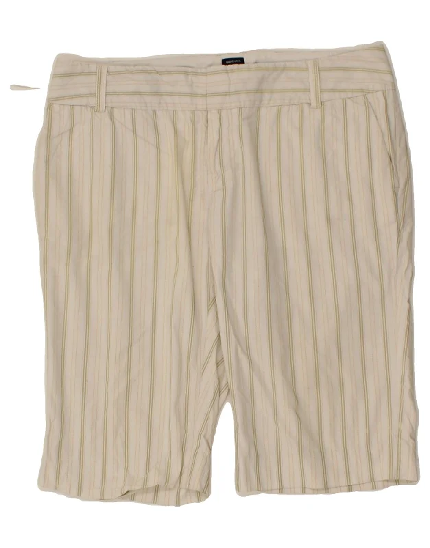 GAP Womens Chino Shorts UK 16 Large W38  Beige Striped