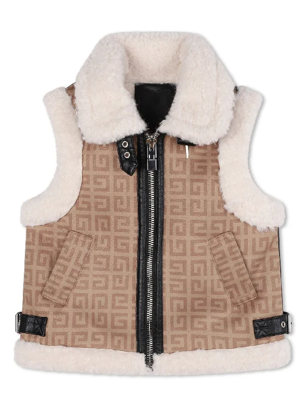 Vest in beige polyester