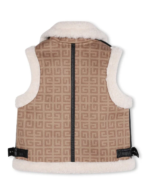 Vest in beige polyester