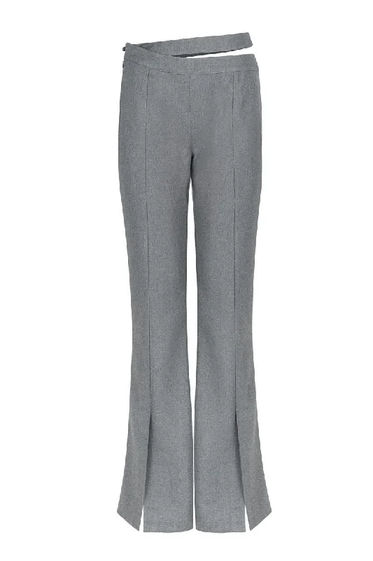 GRAY CUT-OUT PANTS